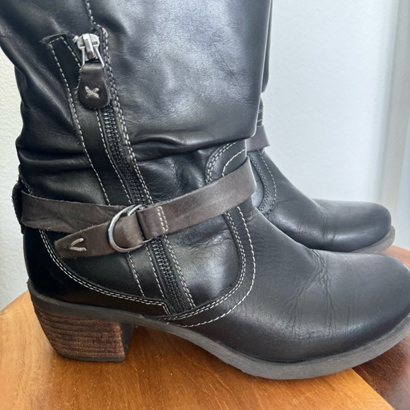 Pikolinos Le Mans 838-9629 Black Leather Combat Moto Boots Heeled Fall Winter - Picture 8 of 16